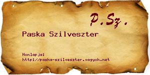 Paska Szilveszter névjegykártya