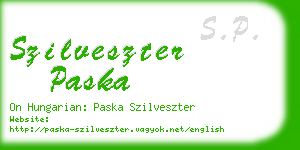 szilveszter paska business card